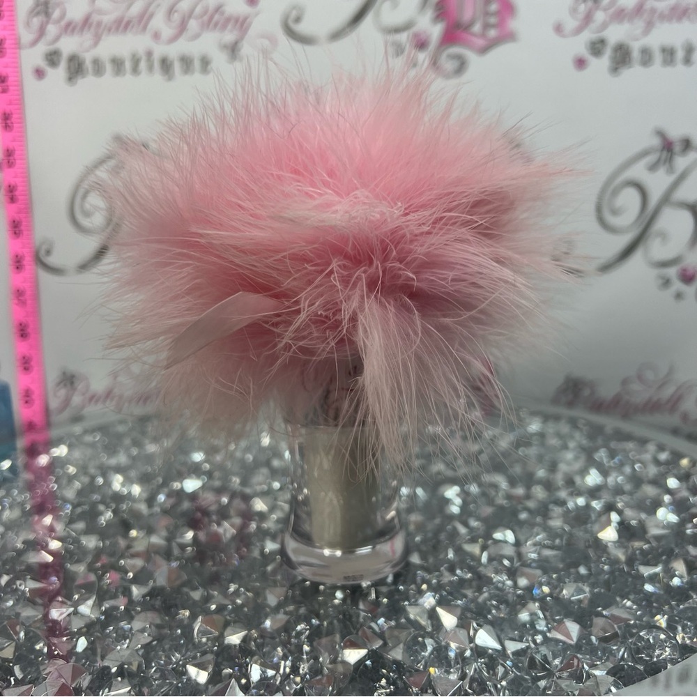 Victoria's Secret ooh la la sparkly powder y2k Pink Fluffy Marabou Powder Brush